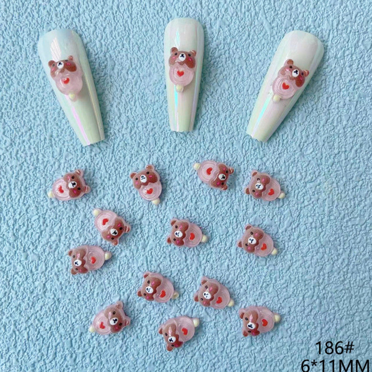 Cute Mouse,Cat, and Bear Popsicle, Animal Themed Nail Art Charms, Mini Cabochon