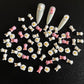 Cute Pink Bear, White Bear, Egg Nail Art Charms, Mini Cabochon