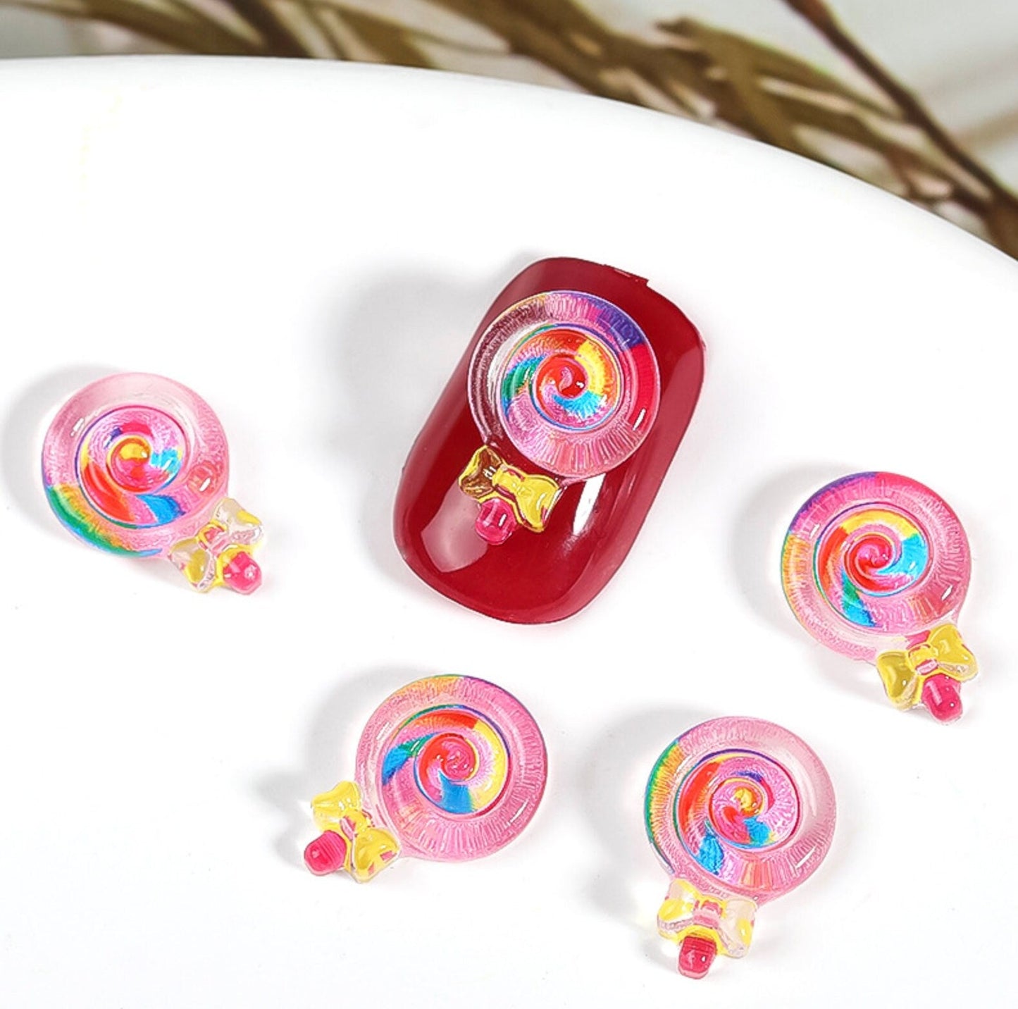 Cute Resin Lollipop, Flamingo, Dragonfly Nail Art Charms, Mini Cabochon