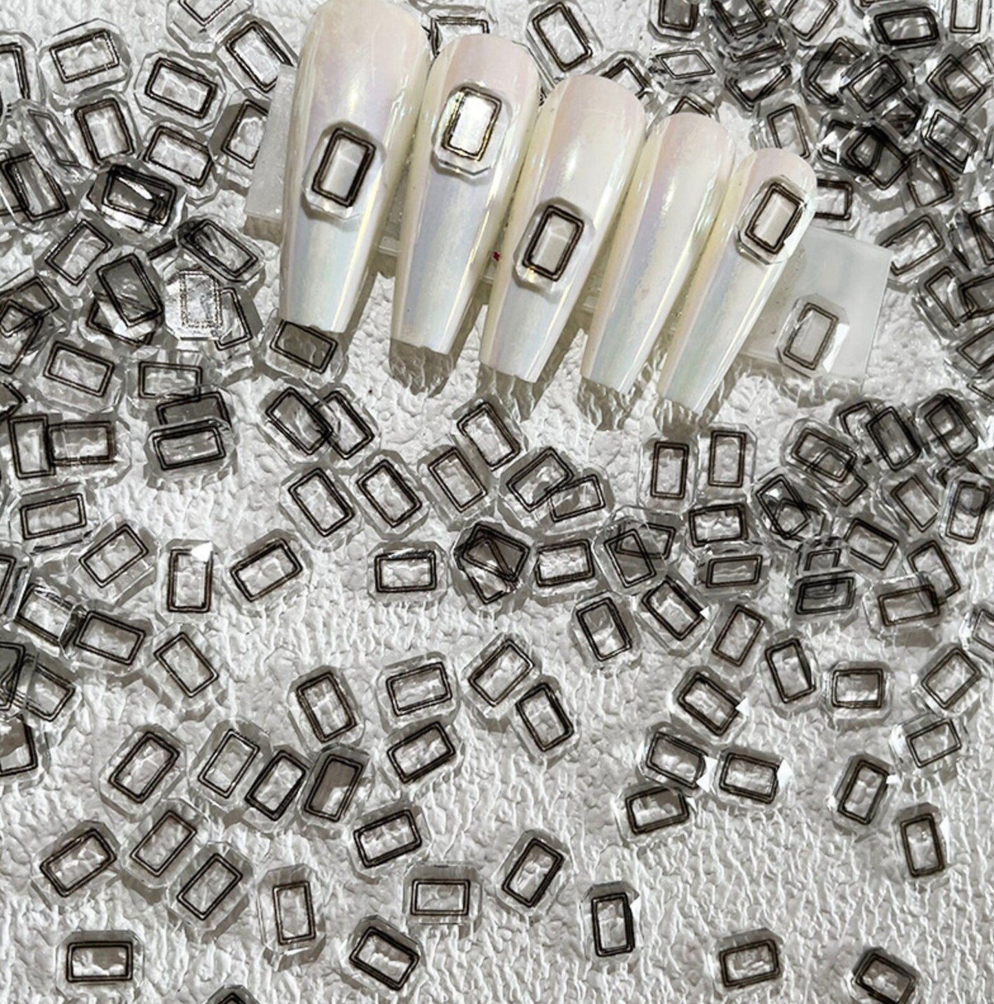 Cute Transparent Mahjong Pieces Nail Art Charms, Mini Cabochon