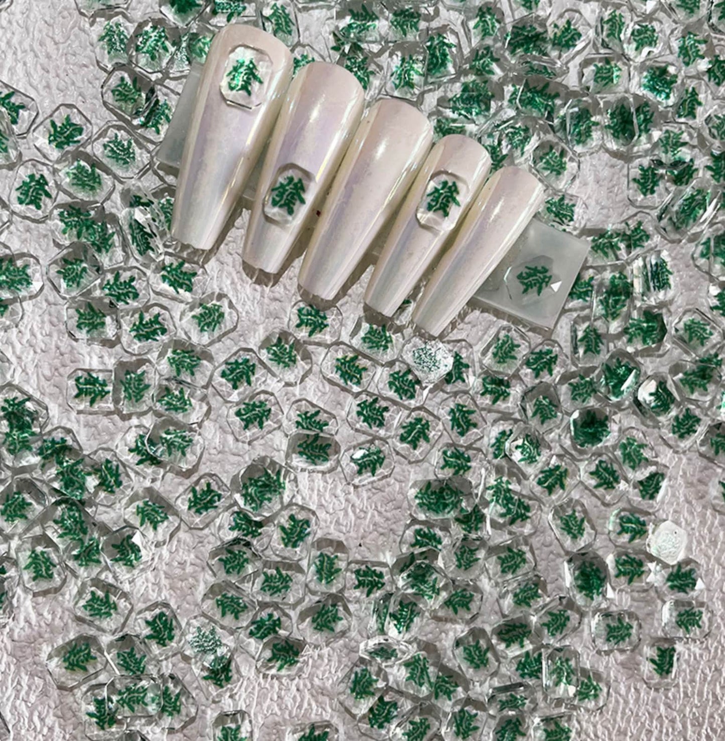 Cute Transparent Mahjong Pieces Nail Art Charms, Mini Cabochon