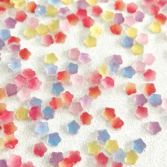 Faux Sugar Covered Star Gummy Candy 3D Nail Art Charms, Mini Cabochon