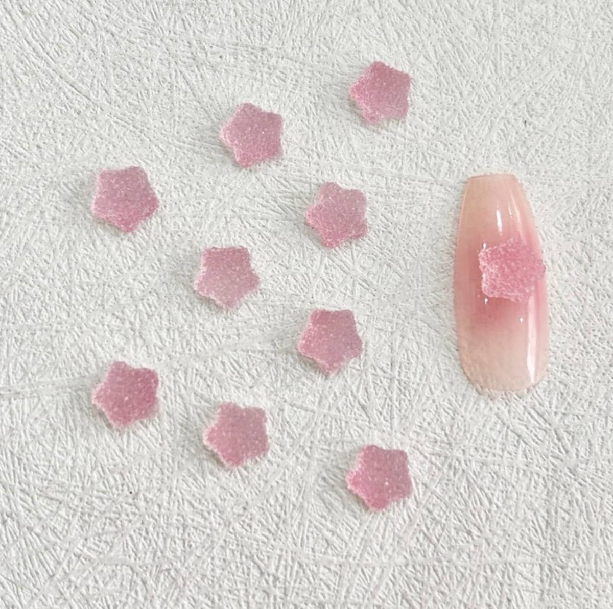 Faux Sugar Covered Star Gummy Candy 3D Nail Art Charms, Mini Cabochon