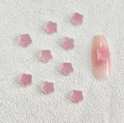 Faux Sugar Covered Star Gummy Candy 3D Nail Art Charms, Mini Cabochon