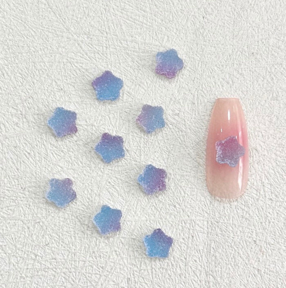 Faux Sugar Covered Star Gummy Candy 3D Nail Art Charms, Mini Cabochon