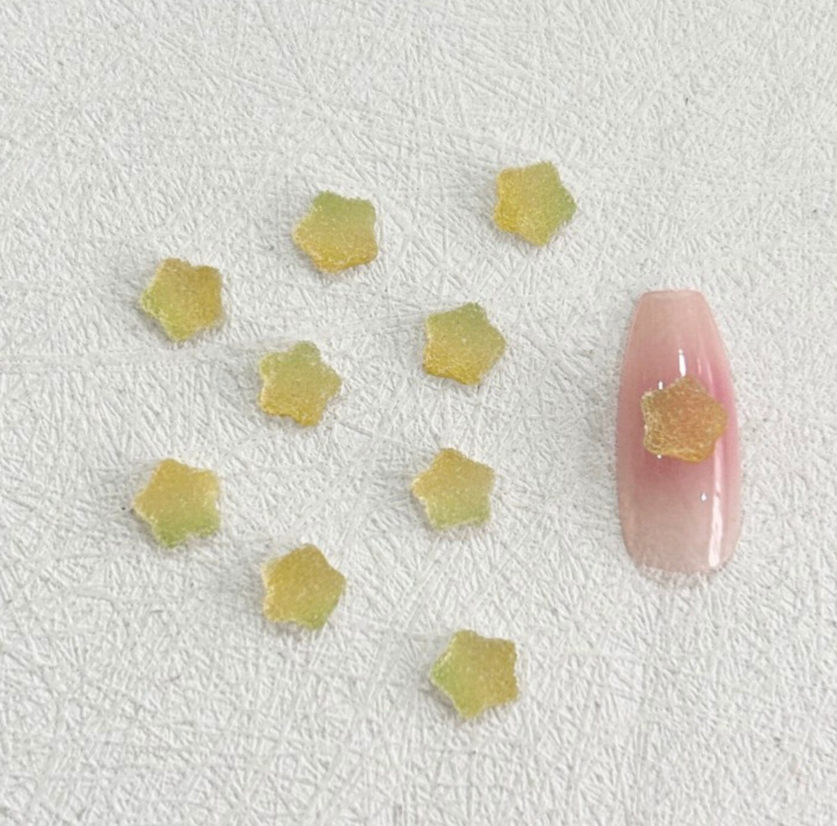 Faux Sugar Covered Star Gummy Candy 3D Nail Art Charms, Mini Cabochon