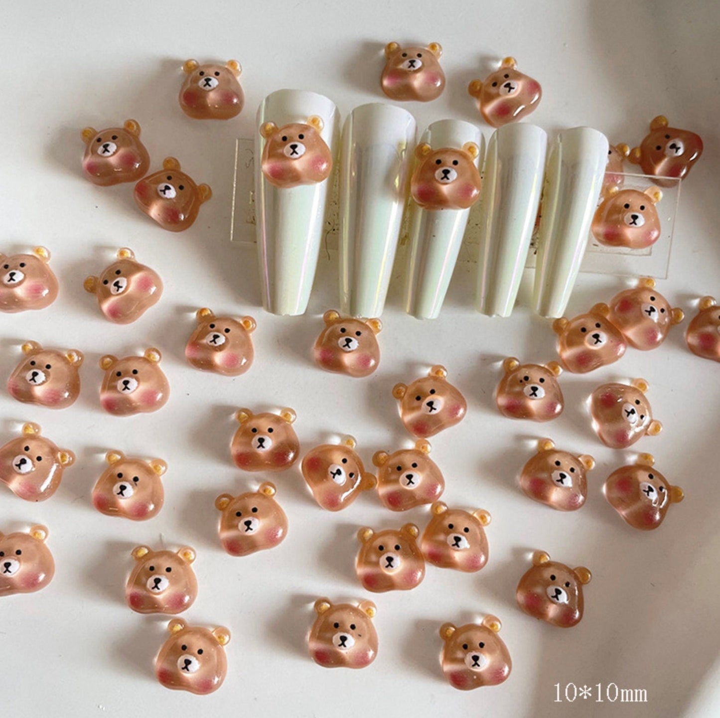 Funny Bubble Cheek, Animal Themed 3D Nail Art Charms, Mini Cabochon