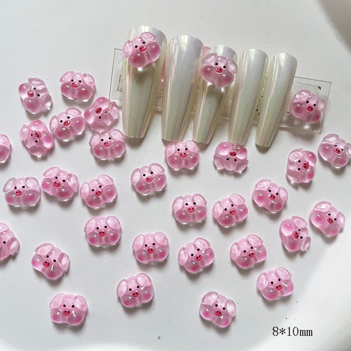 Funny Bubble Cheek, Animal Themed 3D Nail Art Charms, Mini Cabochon
