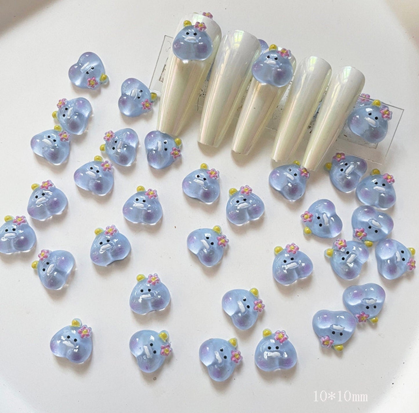 Funny Bubble Cheek, Animal Themed 3D Nail Art Charms, Mini Cabochon