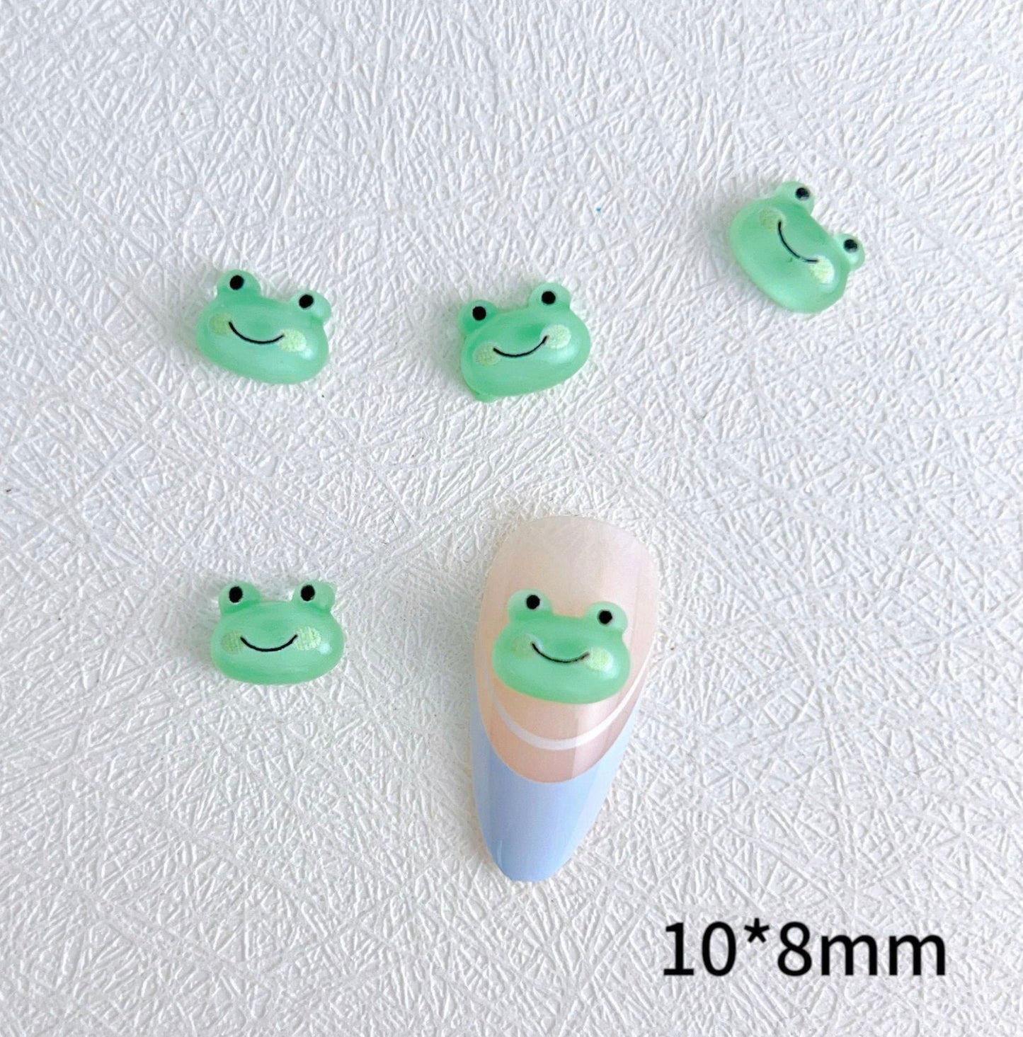 Goofy Frog and Duck, Animal Themed 3D Nail Art Charms, Mini Cabochon