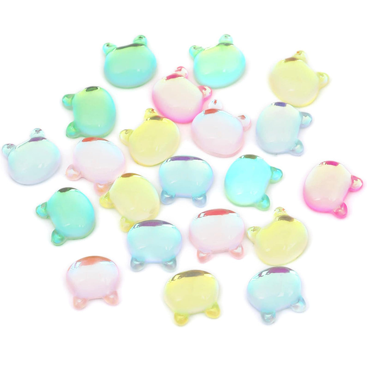 Kawaii Resin Bear Head, Cat Head Themed Nail Art Charms, Mini Cabochon
