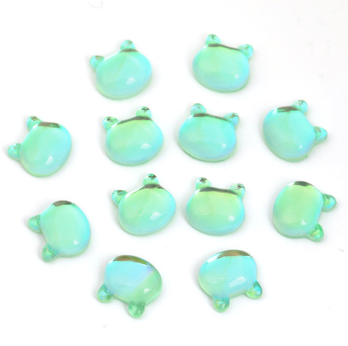 Kawaii Resin Bear Head, Cat Head Themed Nail Art Charms, Mini Cabochon