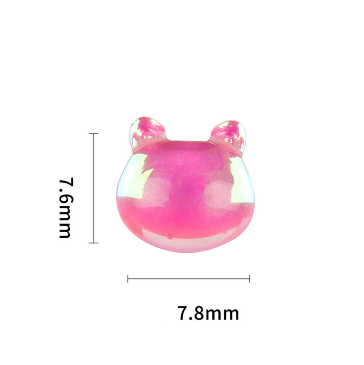 Kawaii Resin Bear Head, Cat Head Themed Nail Art Charms, Mini Cabochon