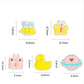 Kawaii Resin Nail Art Charms, (Bee, Planet, Duck, Butterfly, Square Bunny)