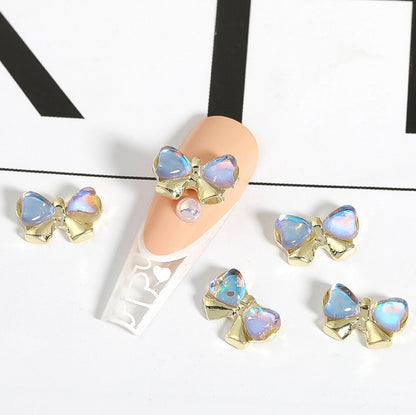 Large Rhinestone Bow, Heart, Star Wand Themed Nail Art Charms