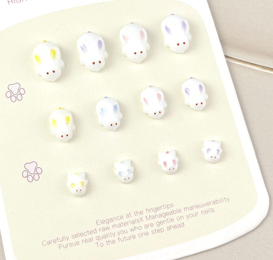 Lazy Bunny, Animal Themed 3D Nail Art Charms, Mini Cabochon