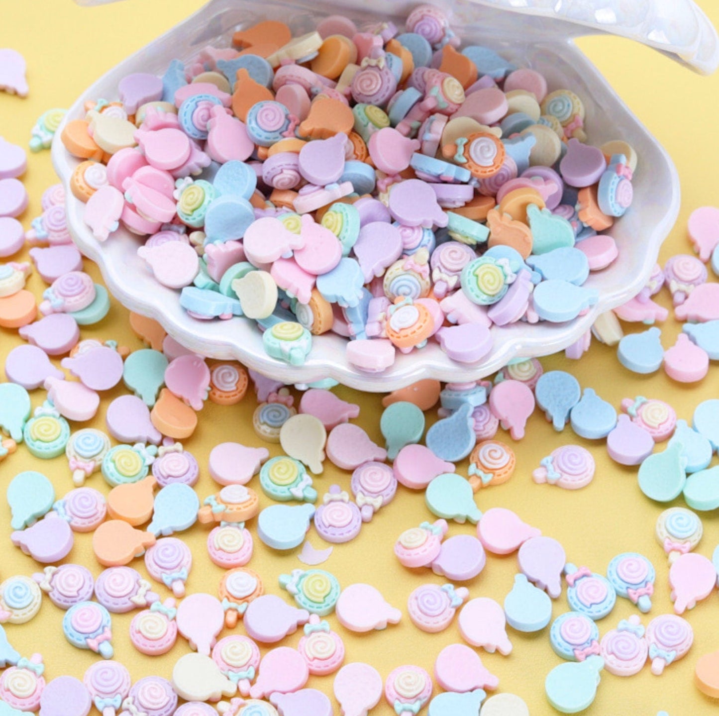 Kawaii Umbrella, Speech Bubble, Tulip, Cloud, Lollipop Theme Nail Art Charms