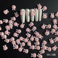 Pink Stitched Bunny Themed Nail Art Charms, Mini Cabochon (9mm x 11mm)