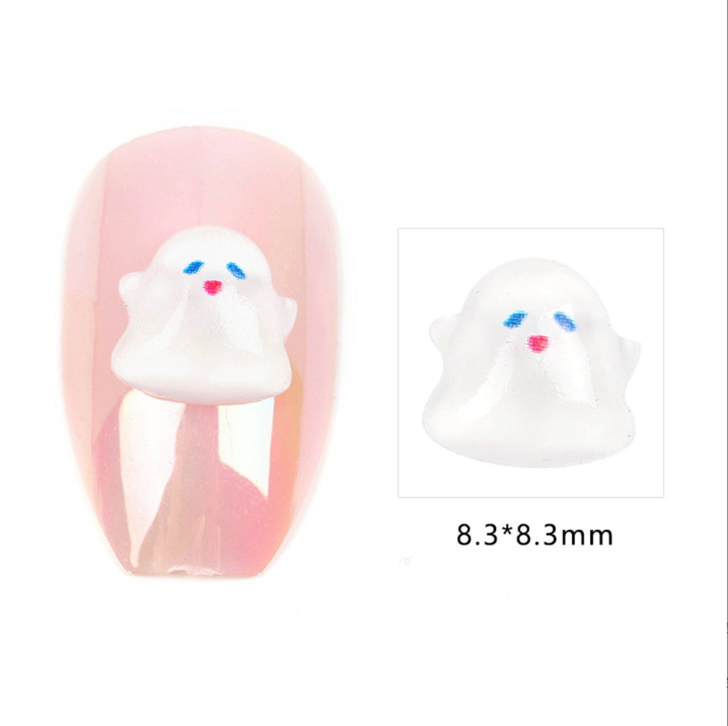 Resin Frog, Ghost, Strawberry Bear, Pink Bunny Nail Art Charms