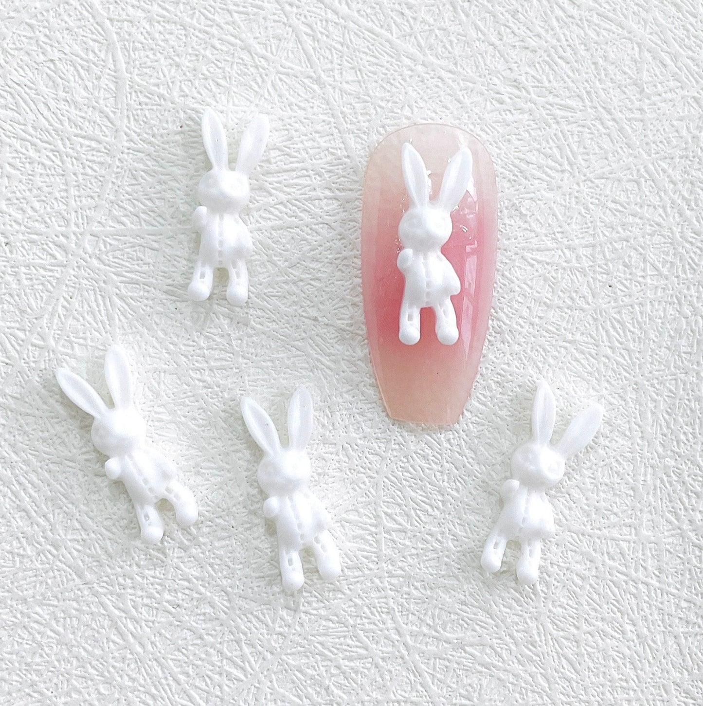 Stitched Bunny Rabbit Doll, Animal Nail Art Charms,Mini Cabochon (7MM x 19MM)