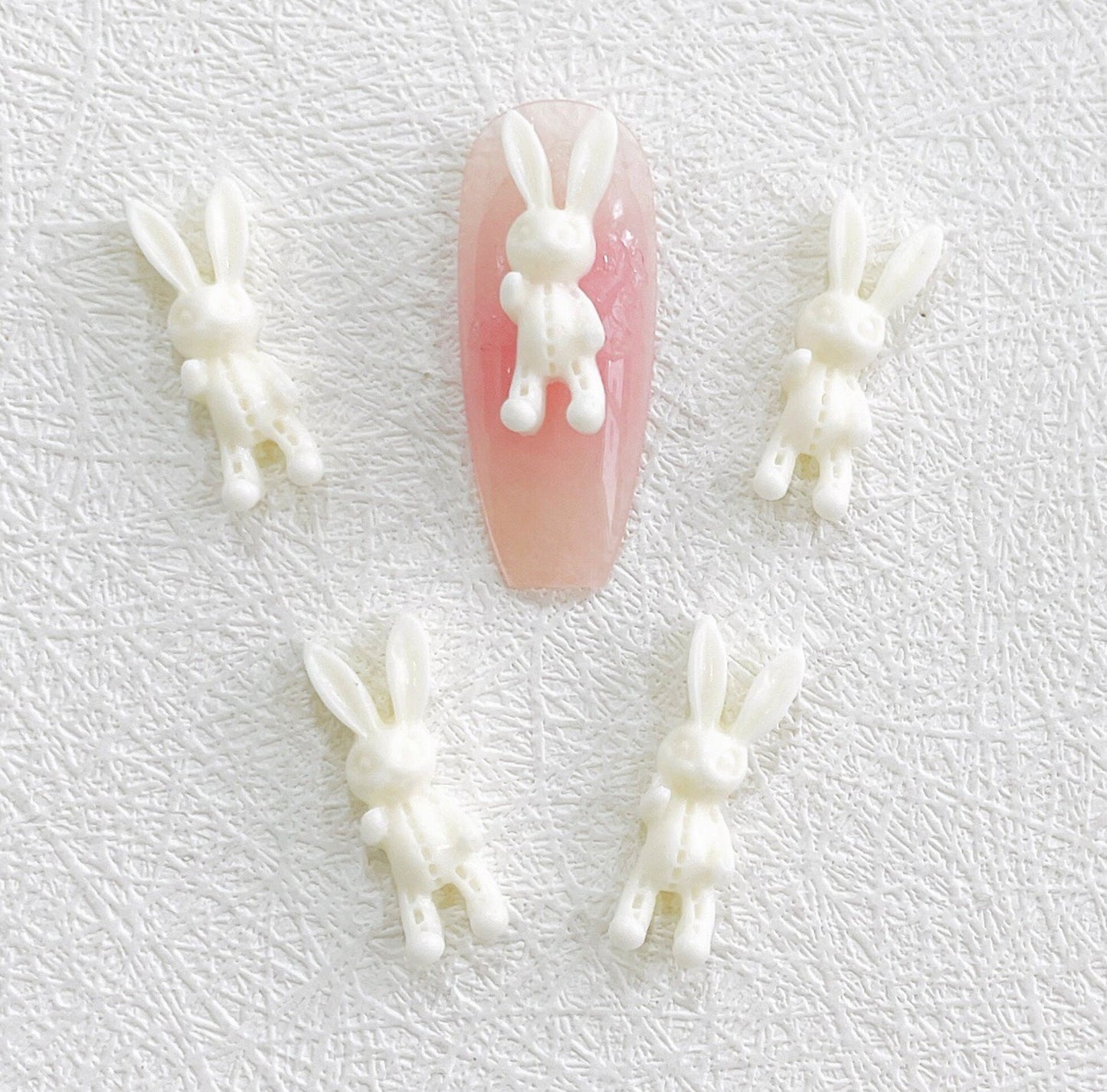 Stitched Bunny Rabbit Doll, Animal Nail Art Charms,Mini Cabochon (7MM x 19MM)