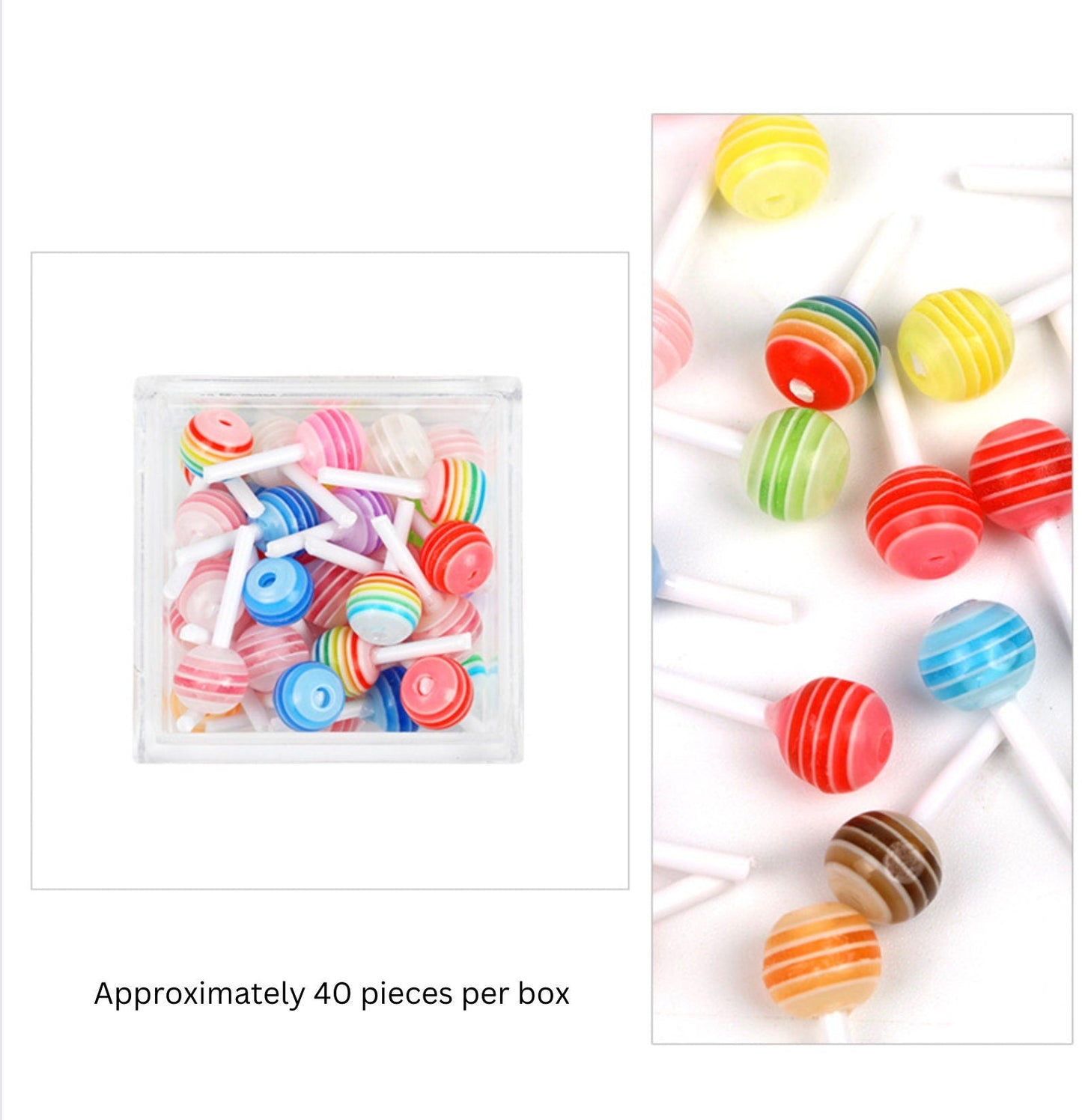 Tiny Resin Charms (Egg, Duck, Candy, Lollipop) Nail Art Charms, Mini Cabochon