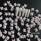 White Bunny Pink Bow Themed Nail Art Charms, Mini Cabochon (10mm x 11mm)