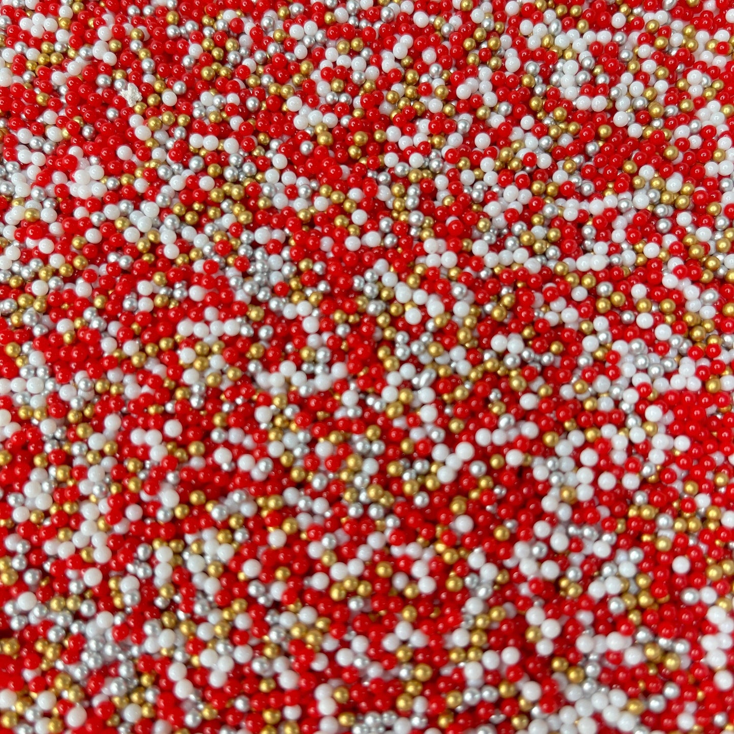 FAKE 2MM Red White Gold Pearl Mix (NOT EDIBLE) D27-17