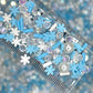 FAKE Blue Snowflake Winter w/Pearls Polymer Clay Sprinkle Mix (NOT EDIBLE) D7-11