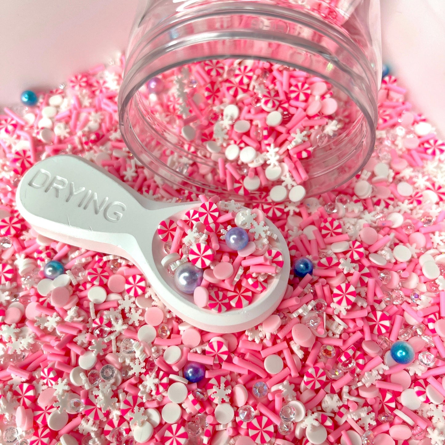 FAKE Icy Pink Peppermint Polymer Clay Sprinkle Mix (NOT EDIBLE)  D44-23