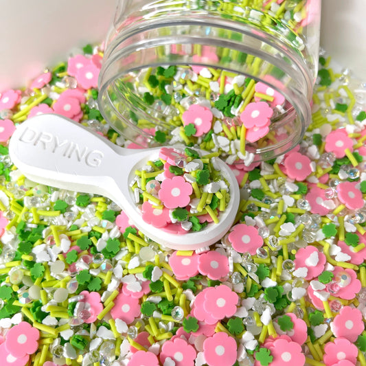 Pink Flower Field, Floral Polymer Clay Sprinkle Mix (NOT EDIBLE) D44-21