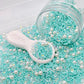 FAKE Turquoise Rhinestone Pearl Polymer Clay Sprinkle Mix (NOT EDIBLE) D3-25