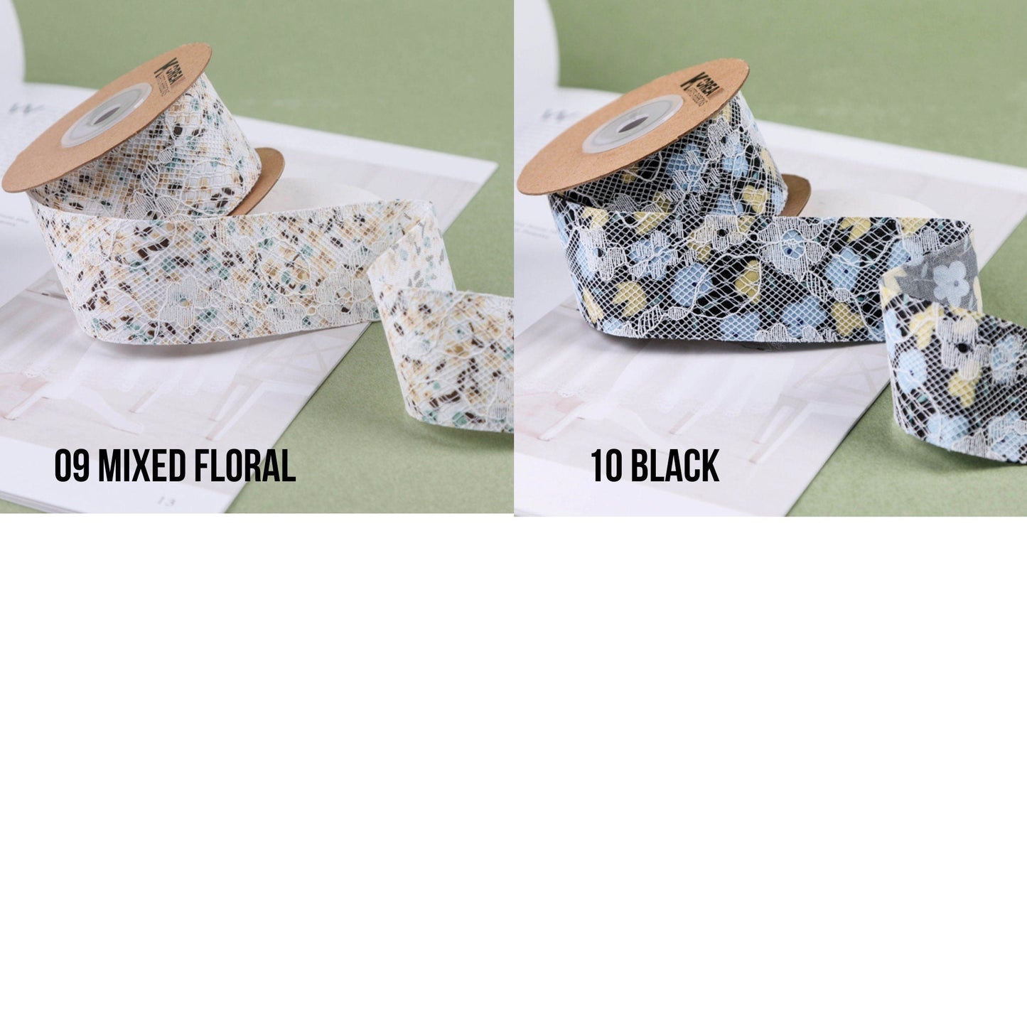 1 inch/1.5 inch Cute Flowery Lace, Floral Themed Ribbons (10YD)