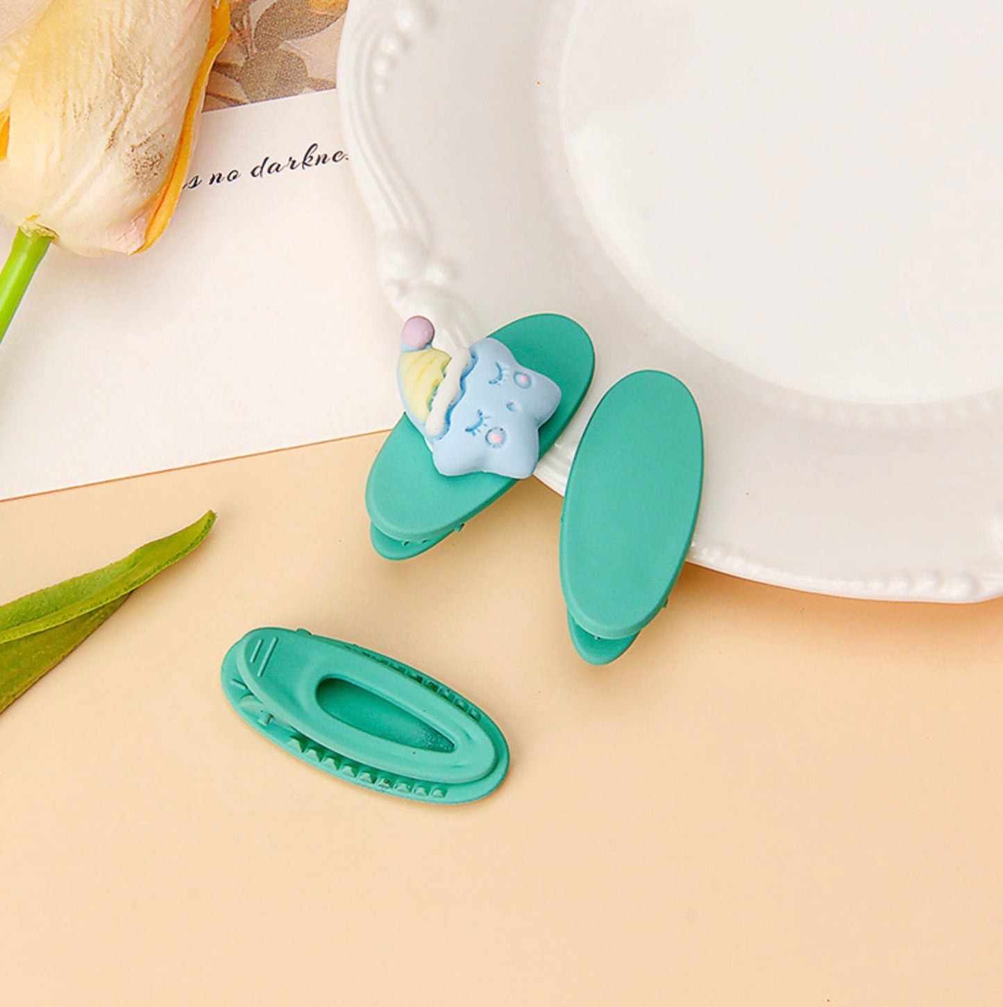 1.5INCH Pastel Oval Blank Hair Clips