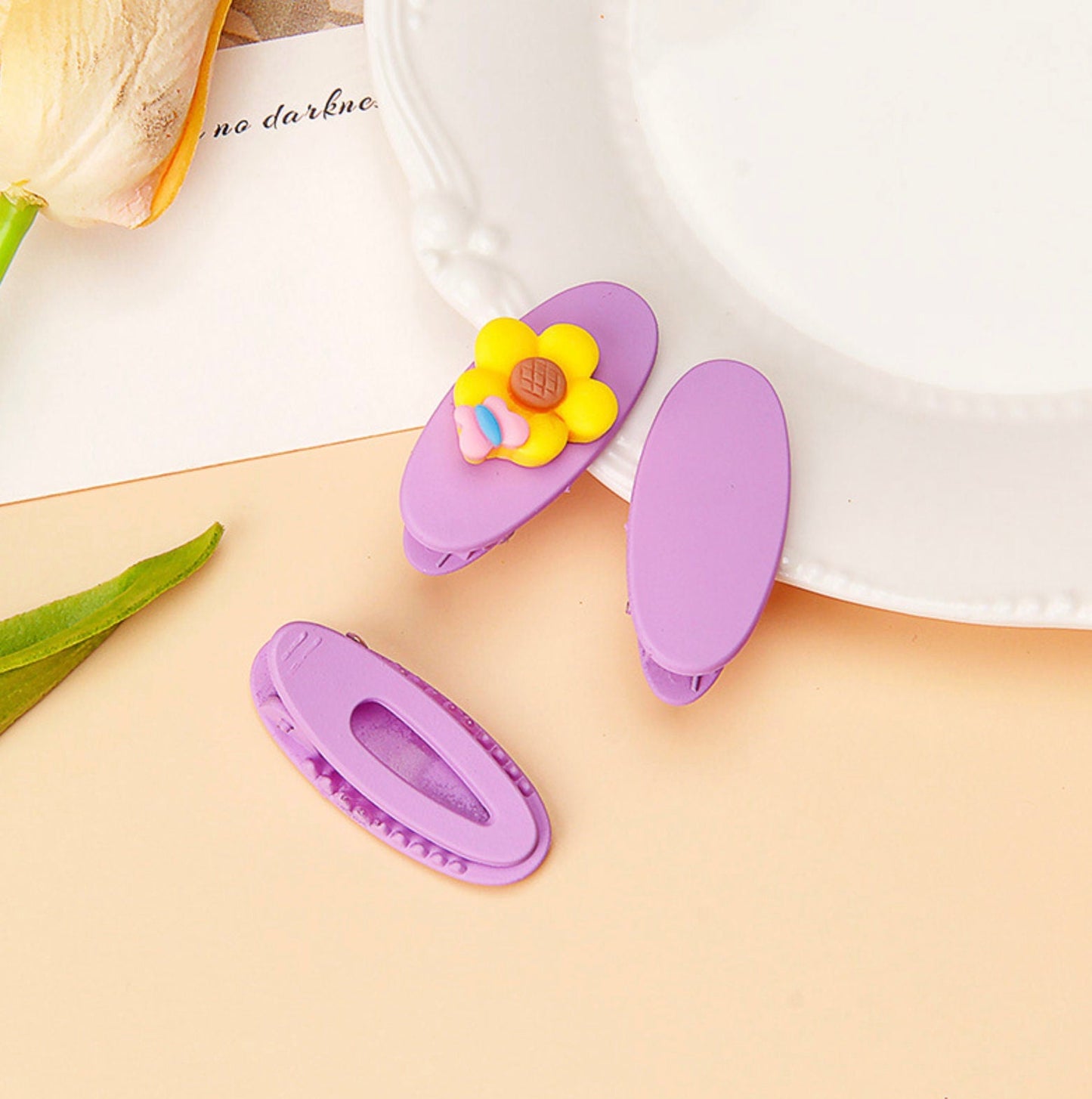 1.5INCH Pastel Oval Blank Hair Clips