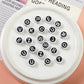 10MM x 5MM Flat Round Acrylic Letter Beads, Raised Letter (White, Black, Mixed)