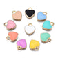 12MM Gold Plated Enamel Heart Charms (Multiple Colors)