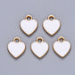 12MM Gold Plated Enamel Heart Charms (Multiple Colors)