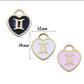 12MM Heart Themed Astrological Signs, Zodiac Sign Themed Enamel Charms