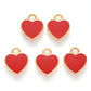 12MM Gold Plated Enamel Heart Charms (Multiple Colors)