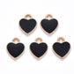 12MM Gold Plated Enamel Heart Charms (Multiple Colors)