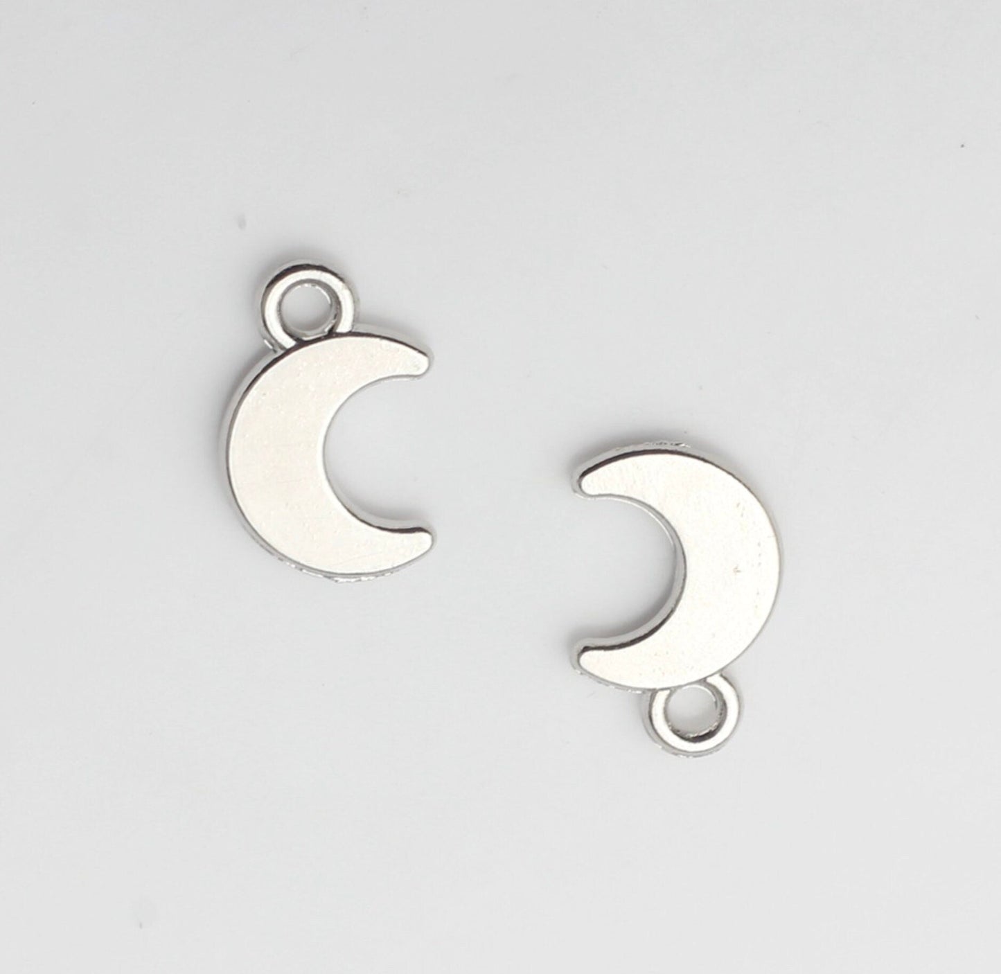 12MM x 7MM Sparkling Sky Themed Moon Zinc Alloy Enamel Charm