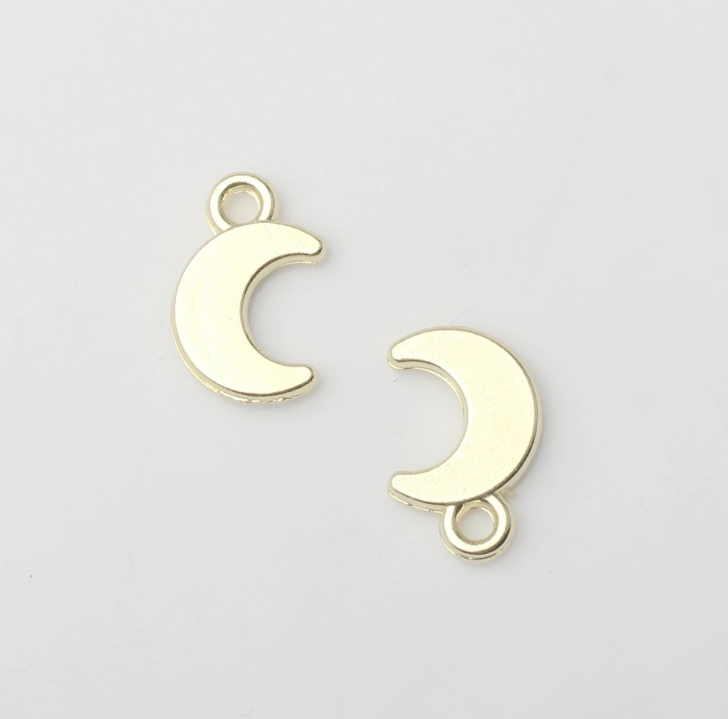 12MM x 7MM Sparkling Sky Themed Moon Zinc Alloy Enamel Charm