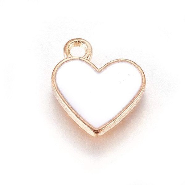 13MM Heart Enamel Charm (Red, White, or Black)