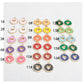 14MM Round Charm with Heart Cutout Enamel Charm, Rainbow Colors
