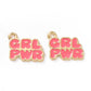 14MM Pink/White Girl Power Enamel Charm