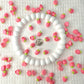 14mm x 11mm Light/Dark Pink Strawberry, Fruit Themed Mini Flatback Cabochons