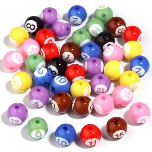 16MM Billiards Pool Balls Acrylic Beads (Available in Mixed or Individual)