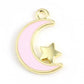 17MM Enamel Moon with Gold Star Charm