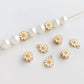 18K Gold Plated Daisy Flower Enamel Bead or Charm